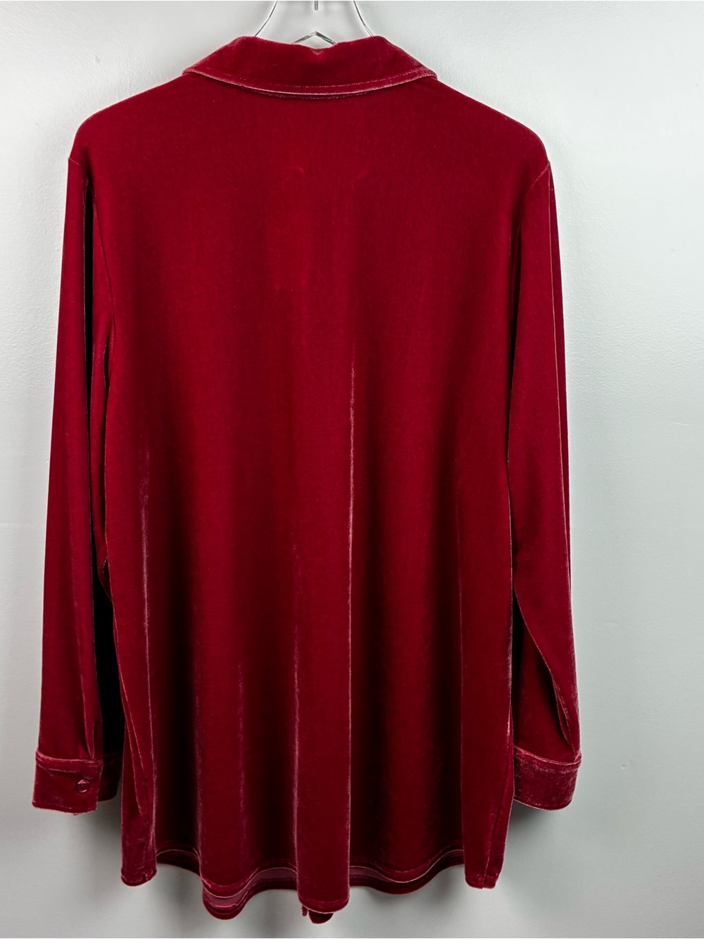 Soft Surroundings NWT Red Velvet Boyfriend Tunic Top - So Pretty! - Picture 3 of 7